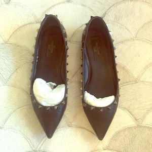 Black Valentino Rockstud Flats